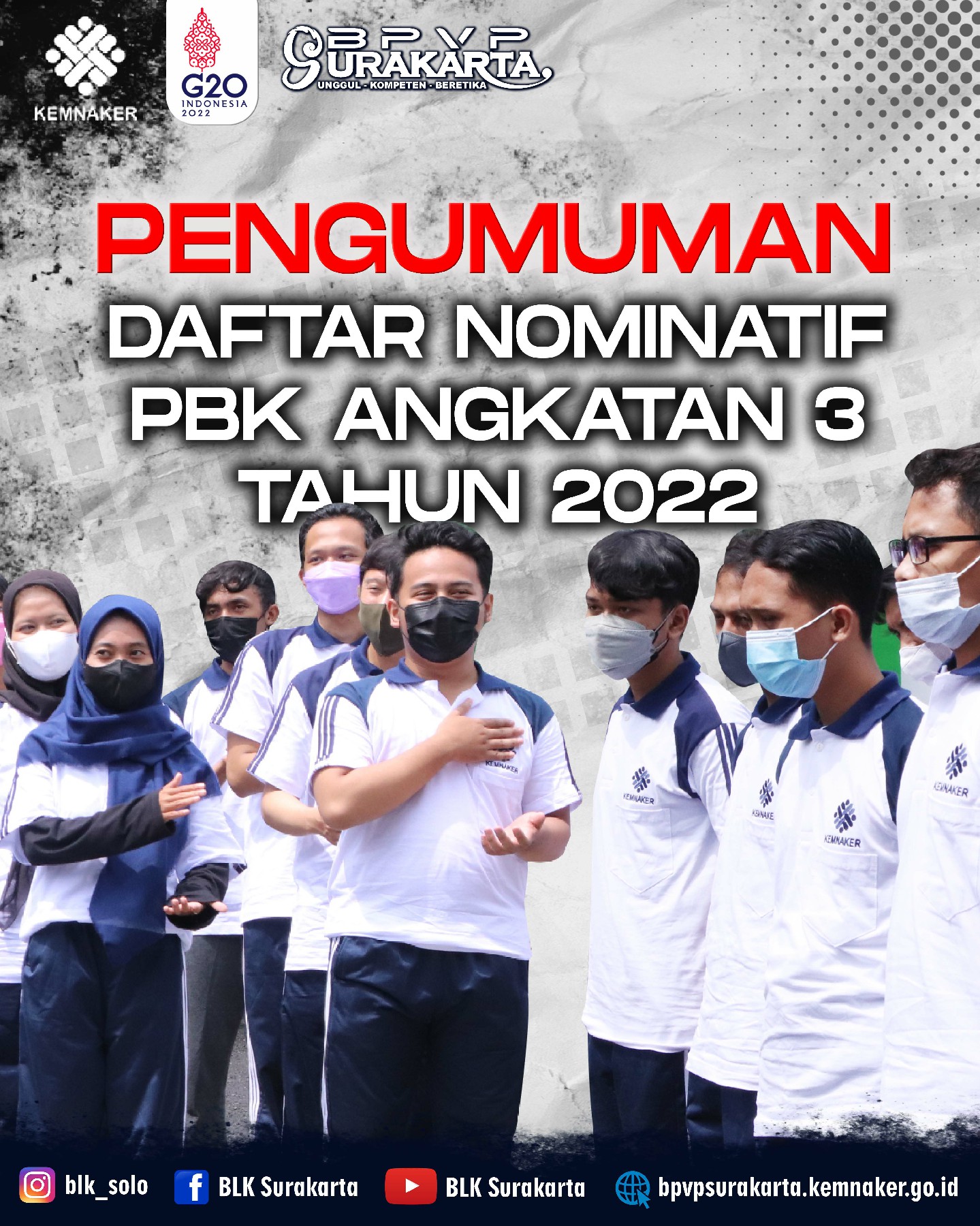 PENGUMUMAN DAFTAR NOMINATIF PBK ANGKATAN 3  TA.2022