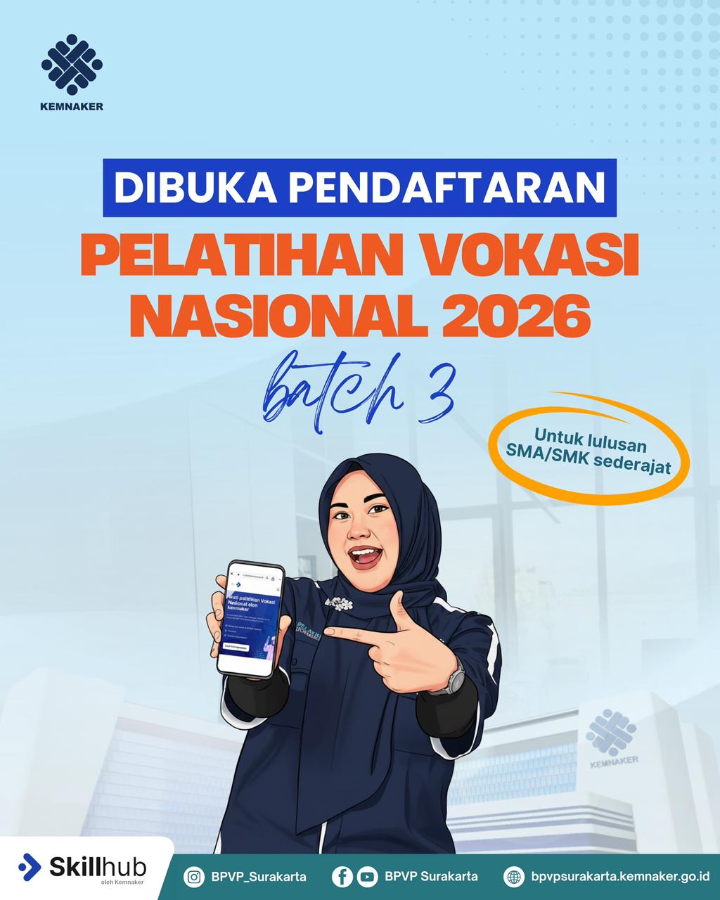 PENDAFTARAN PELATIHAN VOKASI NASIONAL (PVN) 2026 BATCH 3 RESMI DIBUKA!